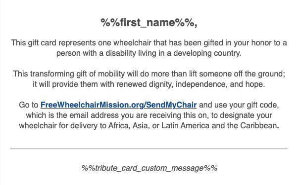 Send My Chair - eCard
