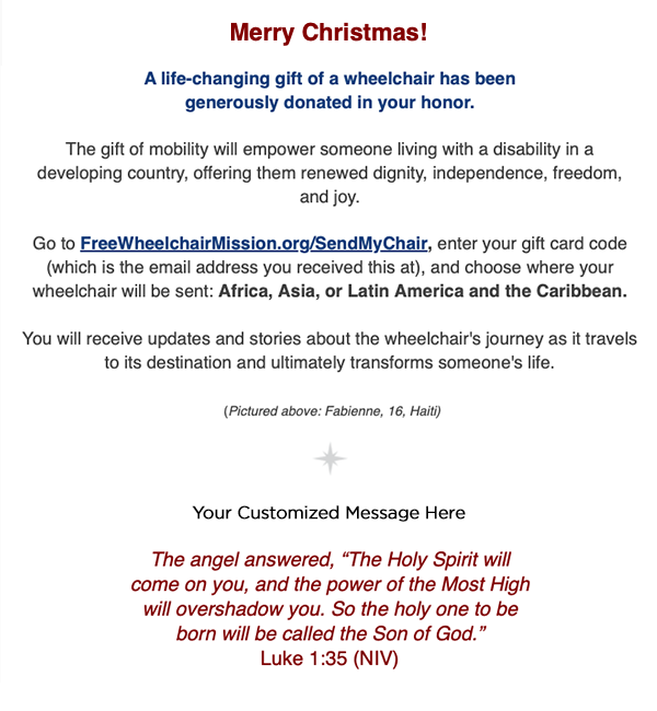 Christmas eCard with Fabienne